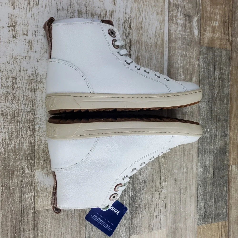 Birkenstock Bartlett Womens Shoes Sz 10 - 10.5 White Leather High Top Sneakers
